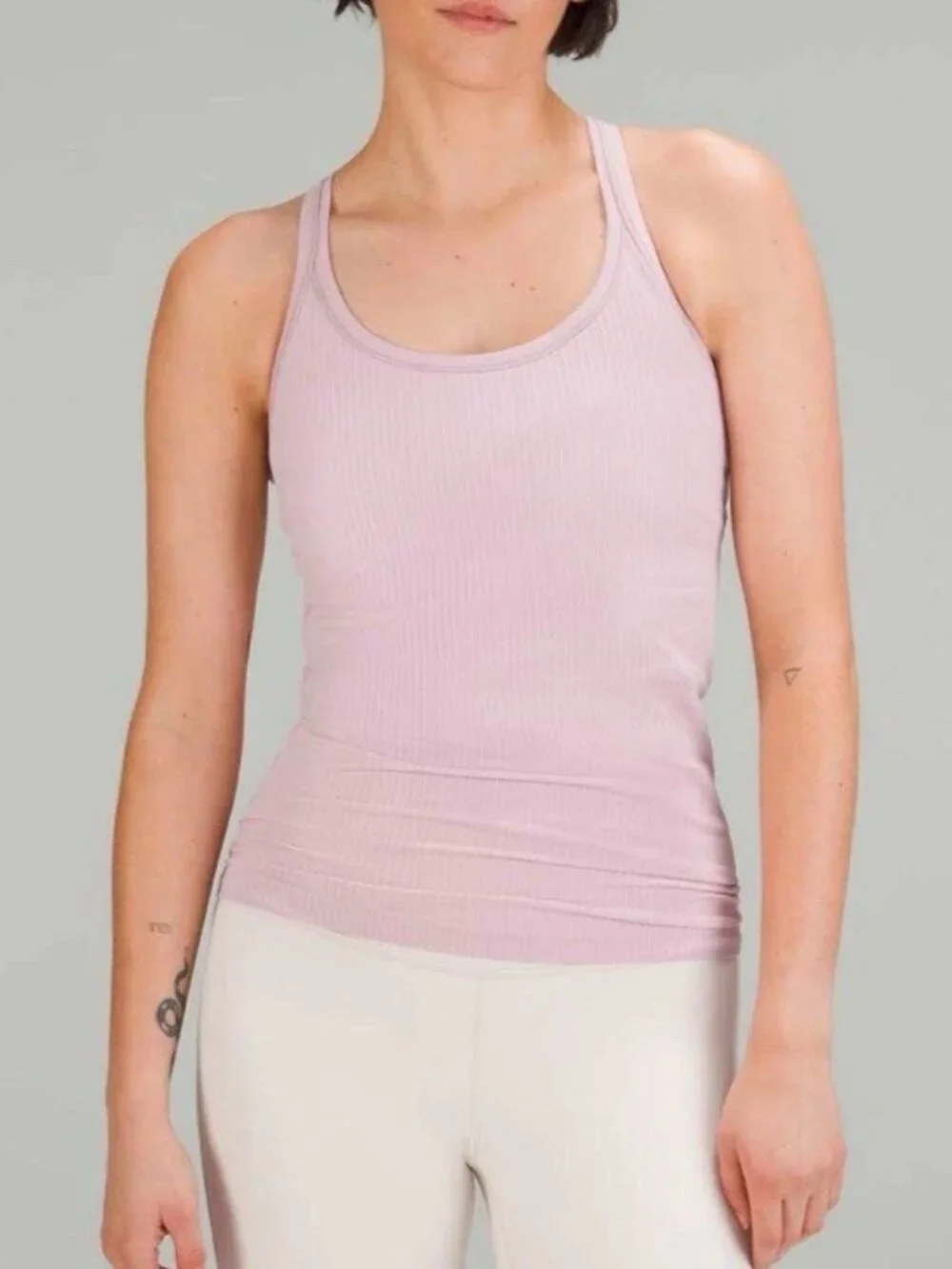 Ebb Compression Ribbed Racerback Active Workout Tank Top - Picture 8 of 8